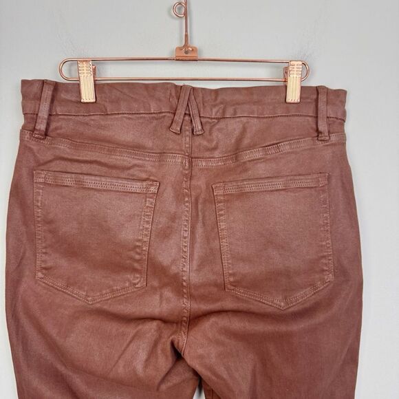 GOOD AMERICAN | Good Legs Burnt Caramel Brown Coated Jeans Women’s Size 15 - Picture 11 of 14